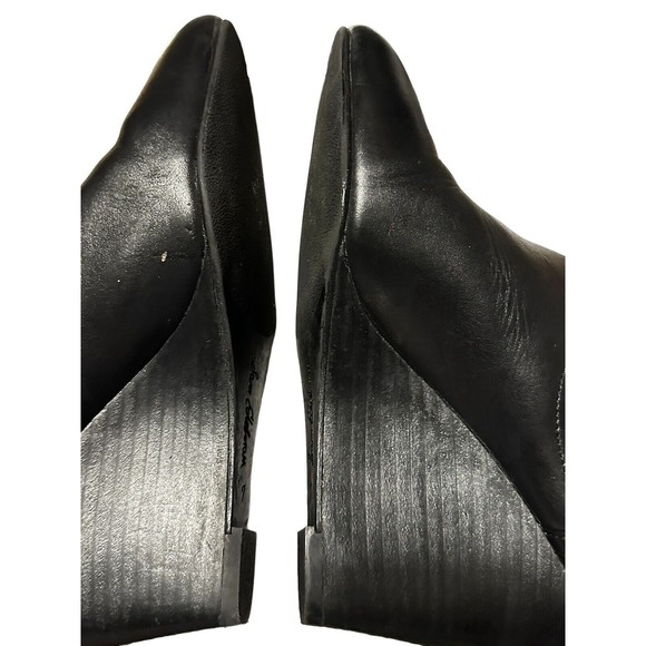 Sam Edelman Women Chelsea Boots Black Leather Pull On Size 7 Medium Wedge Heel - Picture 15 of 16